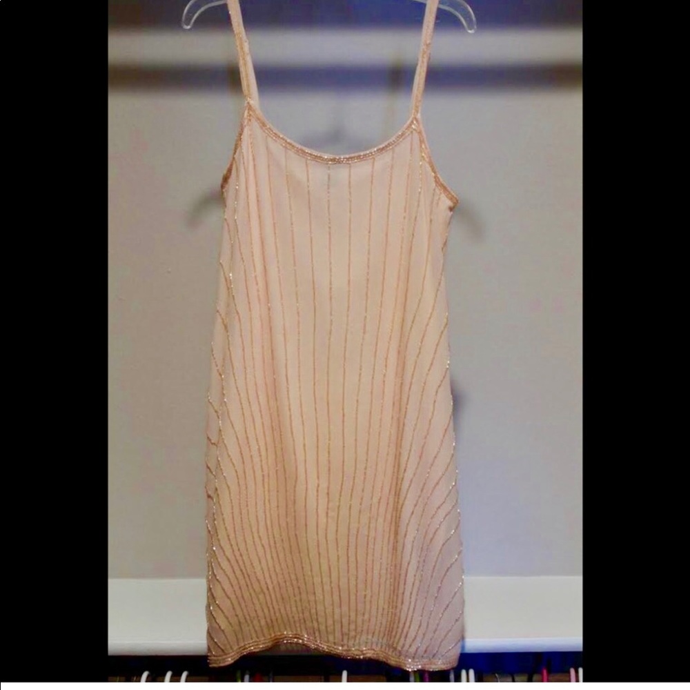 Light Pink Beaded Shift Dress